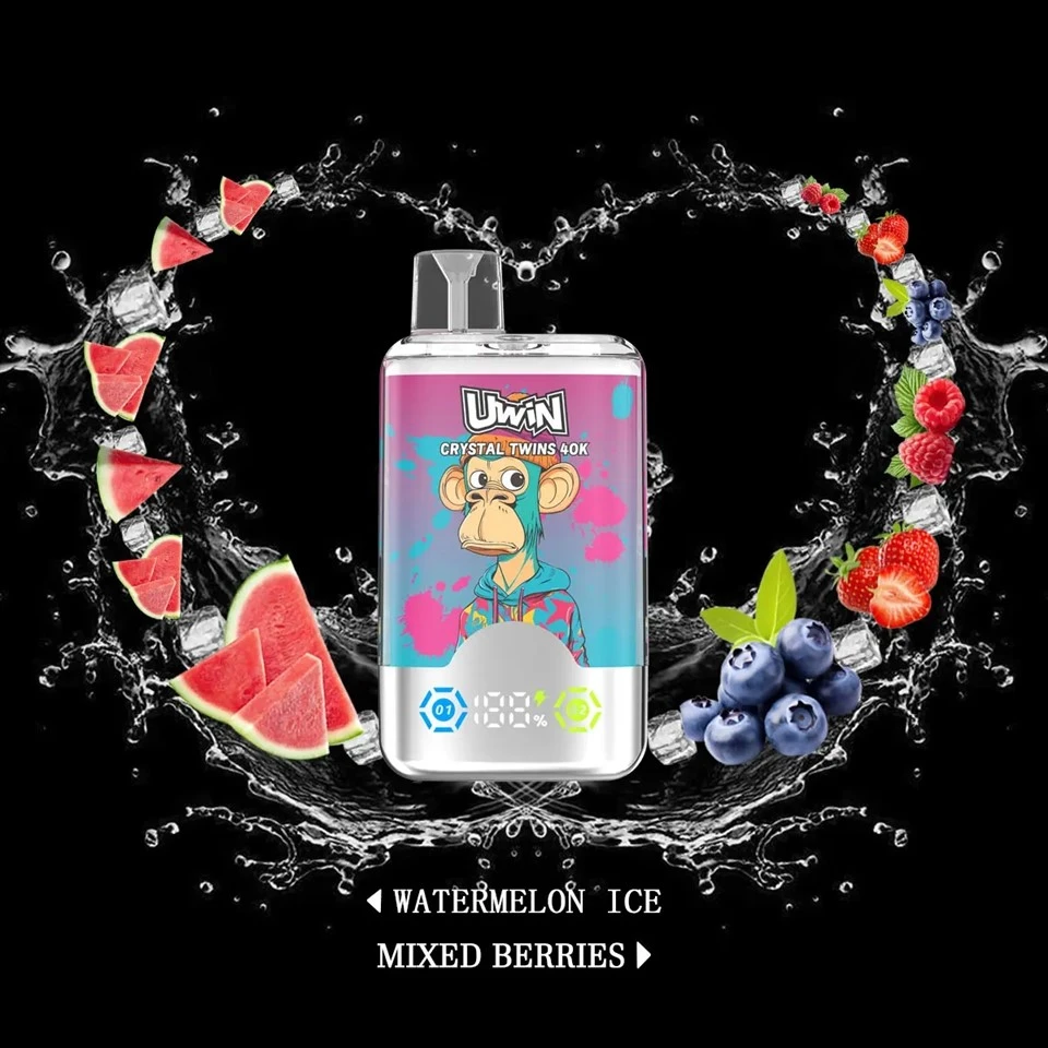 Uwin Twins Crystal 40000 40k Puffs Double Taste LED Display Disposable Vape factory