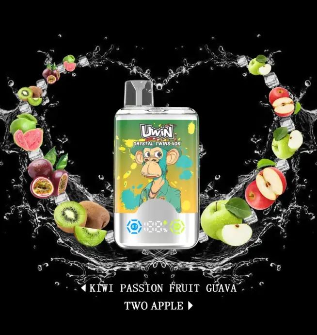 Uwin Twins Crystal 40000 40k Puffs Double Taste LED Display Disposable Vape factory