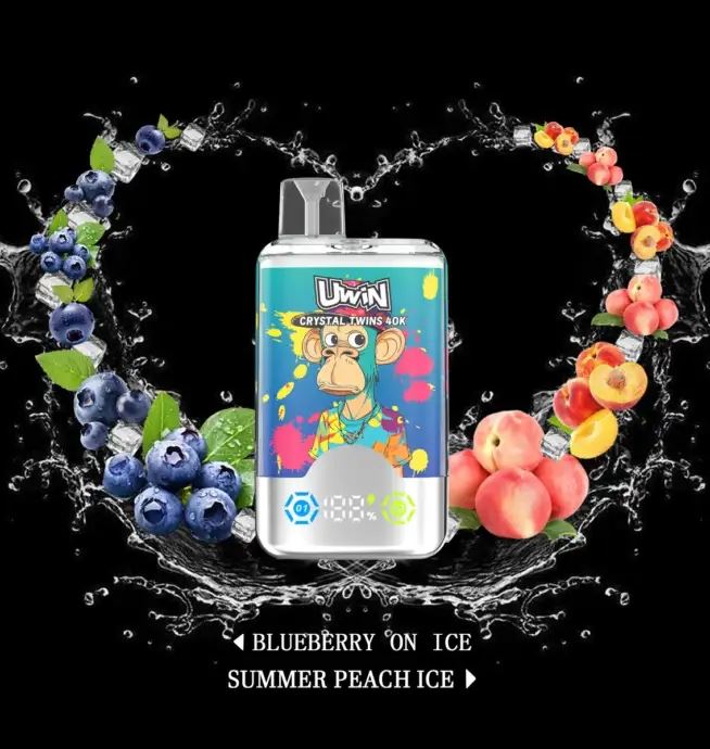 Uwin Twins Crystal 40000 40k Puffs Double Taste LED Display Disposable Vape best